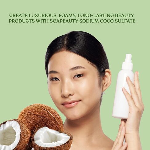 SOAPEAUTY COCONUT OIL SCS NOODLES SURFAANTANT لمنتجات العناية بالبشرة - معكرونة كبريتات الكوكو الصوديوم لمجموعة مكيف الشامبو ، وصنع الصابون ، وغسول الجسم - 16 أوقية in Kuwait