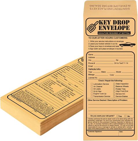 100 Pack Heavyweight Key Transfer Envelopes – Secure Adhesive Mailers for Auto Services (4.125"x9.5") in Kuwait