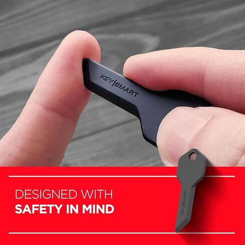 فتاحة صندوق الأمان KeySmart - فتاحة حزمة آمنة على شكل مفتاح للحمل اليومي، مع حماية للأصابع تناسب تمامًا سلسلة المفاتيح أو داخل KeySmart (أسود) in Kuwait