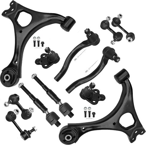 Front Lower Control Arm for Acura EL & Honda Civic 2001-2005, Ball Joint + Inner & Outer Tie Rod Ends, Left & Right, Suspension Kit K640287 K640288 K90332 K90454 K90455 ES3581 EV469-10pcs in Kuwait