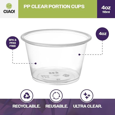 CIAO! 2OZ PP Clear Portion Cup, Lids Sold Separately (Case of 2,500) in Kuwait
