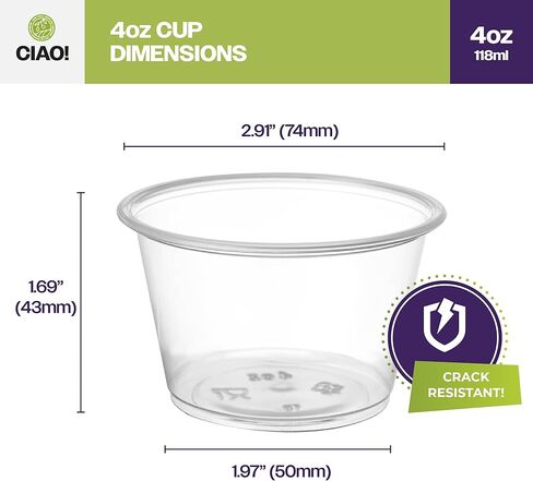 CIAO! 2OZ PP Clear Portion Cup, Lids Sold Separately (Case of 2,500) in Kuwait