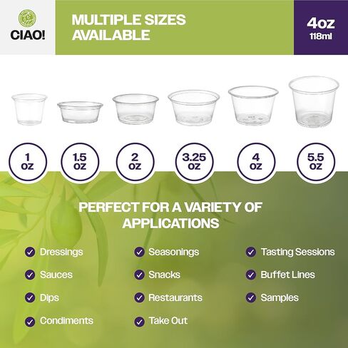 CIAO! 2OZ PP Clear Portion Cup, Lids Sold Separately (Case of 2,500) in Kuwait