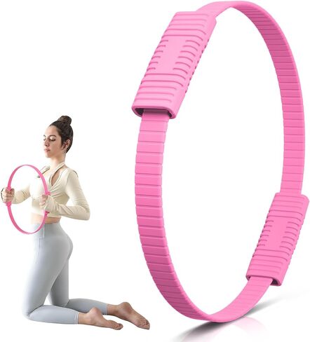 Pilates Ring, 13.5" Silicone Magic Pilates Fitness Circle with Dual Grip, Lightweight & Durable Flexible Resistance Exercise Equipment for Toning Arms, Thighs, Legs, Core in Kuwait