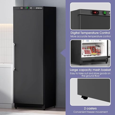 Beyou التجاري الثلاجة في وضع مستقيم ، 10.7 Cu. Ft.Reach-in Freezer باللون الأبيض باب واحد in Kuwait
