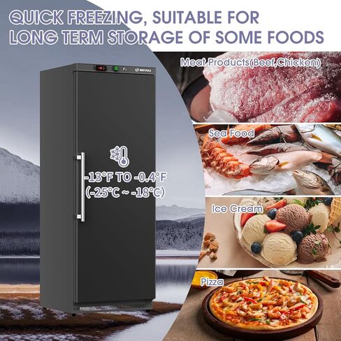 Beyou التجاري الثلاجة في وضع مستقيم ، 10.7 Cu. Ft.Reach-in Freezer باللون الأبيض باب واحد in Kuwait