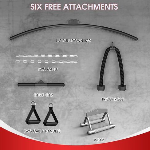 DONOW Cable Crossover Machine, Cable Fly Machine Home Gym System Workout Station with Dual Pulley System Pull-Up Bar Cable Bar and LAT Pull Down System in Kuwait