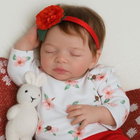 SCOM Lifelike Reborn Baby Dolls - 20 Inch Realistic Newborn Baby Doll Girl, Soft Cloth Body Real Life Sleeping Baby Dolls with Feeding Toy Accessories for 3+ Year Old Girls Kids in Saudi Arabia
