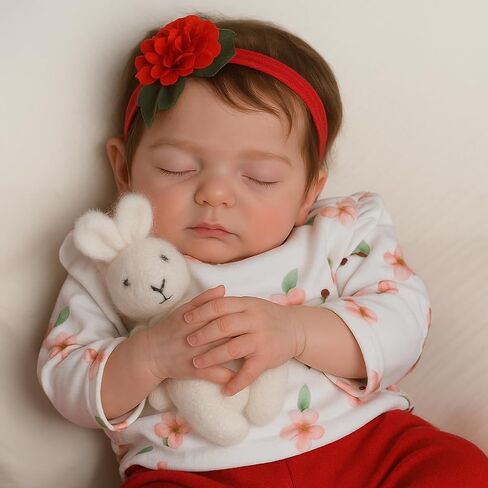SCOM Lifelike Reborn Baby Dolls - 20 Inch Realistic Newborn Baby Doll Girl, Soft Cloth Body Real Life Sleeping Baby Dolls with Feeding Toy Accessories for 3+ Year Old Girls Kids in Saudi Arabia