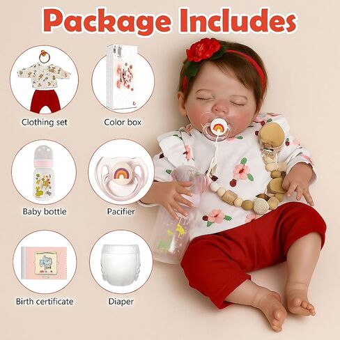 SCOM Lifelike Reborn Baby Dolls - 20 Inch Realistic Newborn Baby Doll Girl, Soft Cloth Body Real Life Sleeping Baby Dolls with Feeding Toy Accessories for 3+ Year Old Girls Kids in Saudi Arabia