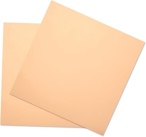 2pcs ورقة النحاس النقية 10 "× 10" × 0.02 "، سمك 24 (0.5 مم) ، 99.9 ٪ من المعدن CU ، ألواح نحاسية متصلة بالفيلم ، ورقة صفيحة نحاسية للزخرفة DIY الحرف اليدوية in Saudi Arabia