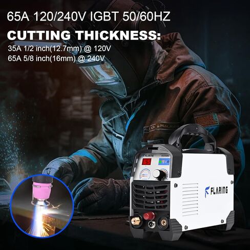 قاطع البلازما المشتعلة ، 65 AMP Plasma Cutter Machine 120V 240V 4/5 "(20mm) Max Cutting 1/2" (12.7mm) CLEAL CUTT IGBT HISTERTER TERPERTER TOUCH ARC BLASMA in Saudi Arabia