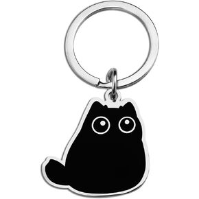 Cute Cat Lovers Gifts for Women Men Black Cat Keychain Funny Halloween Basket Stuffers Cool Weird Stuff Halloween Gifts Ideas for Cats Mom Dad Teens Girls Teen Boys Spooky Novelty Key Chains in Saudi Arabia