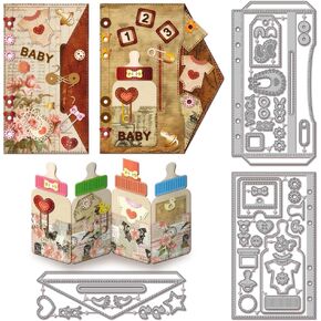 Globleland Vintage Fintage Pile القطع يموت من أجل DIY Scrapbooking Retro Hat Bowknot Metal Die Cuts Camera Travel Cut Stencils لصنع البطاقات in Kuwait