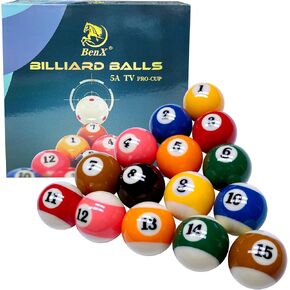 Billiard Balls Set, 2-1/4 Inch Superior Control & True Impact for Professional Tournament Play, 16-Piece with Phenolic Resin, Perfect for Home Game Rooms in Saudi Arabia