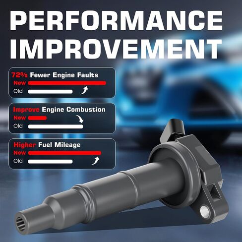 مجموعة من 6 ملفات إشعال 3.0L 3.2L 3.5L متوافقة مع أكورا لهوندا 2001 2002 2003 2004 2005 2006 2007 2008 أكورد 2009 2010 أوديسي CL RL TL 3.0L 3.2L 3.5L لفائف ل UF242 C1221 30520P8EA01 in Kuwait