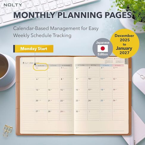 NOLTY Ecri B6 Memo Weekly Planner 2025, April Start, Japanese Edition, Navy in Kuwait