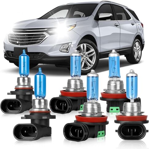OQSNCV Fit for Chevy Equinox (2010-2017) Halogen Headlight Bulbs,9005 High Beam + H11 Low Beam Light Headlamp Replacement Bulbs Kit, Pack of 4 in Saudi Arabia