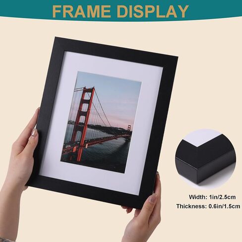 11x14 مجموعة إطار صورة من 4 ، إطارات صور خشبية طبيعية 11 × 14 مع الزجاج plexi ، عرض 8x10 مع حصيرة أو 11x14 بدون حصيرة ، شاشة الطاولة أو شنق الجدار. in Saudi Arabia