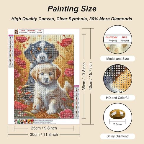 مجموعات الطلاء الماس FHBUBPUP 5D للبالغين ، وأطقم فن الذئب الماس للمبتدئين ، DIY Full Drill Round Diamond Dot Gem ، هدية حرفية مناسبة لزينة الجدار المنزلي 12 × 12 بوصة in Saudi Arabia