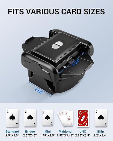 Rechargeable Automatic Card Shuffler for 1-2 Decks, Low Noise & Portable Electric Shuffling Machine for Poker, Blackjack, UNO, Texas Hold'em, Skip-Bo, Phase 10 in Kuwait