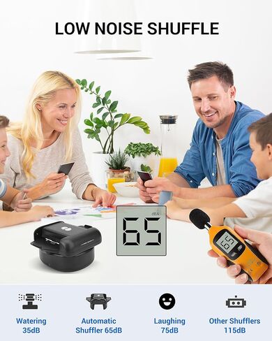 Rechargeable Automatic Card Shuffler for 1-2 Decks, Low Noise & Portable Electric Shuffling Machine for Poker, Blackjack, UNO, Texas Hold'em, Skip-Bo, Phase 10 in Kuwait