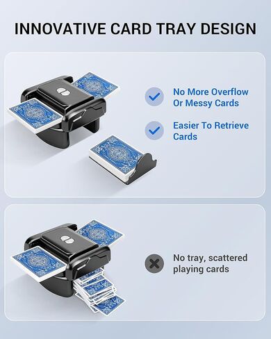 Rechargeable Automatic Card Shuffler for 1-2 Decks, Low Noise & Portable Electric Shuffling Machine for Poker, Blackjack, UNO, Texas Hold'em, Skip-Bo, Phase 10 in Kuwait