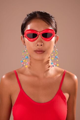 Colorful Beaded Earrings for Women – Handmade Rainbow Dangle Earrings with 925 Silver Posts, Boho Statement Jewelry for Parties, Gifts, or Everyday Style in Kuwait