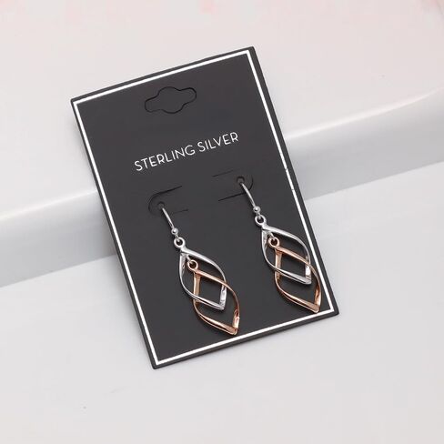 LECALLA 925 Sterling Silver Drop rapring | خفيفة الوزن كلاسيكي الخطي المسيل للدموع أقراط | المجوهرات الفضية ذات الأقراط in Saudi Arabia