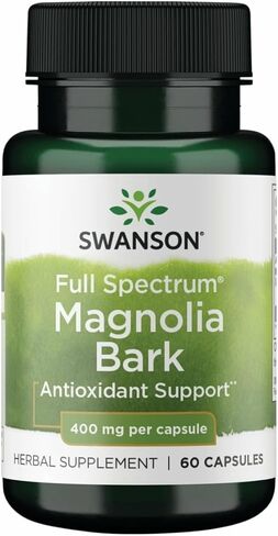 قد يعزز Swanson Magnolia Bark - المكملات العشبية تقليديًا لتعزيز الجهاز العصبي والدعم الصحي الهضمي - دعم صحة الجهاز التنفسي ودعم الإجهاد - (60 كبسولة ، 400 ملجم لكل) in Kuwait