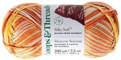 Silky Soft Multi Yarn by Loops & Threads - Yarn for Knitting, Crochet, Weaving, and Arts & Crafts - Opal, Bamboo, 3.5 oz in Saudi Arabia
