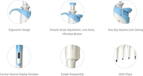 Scilogex SuperPette, Autoclavable Premium Pipette for Research, Production, and Scientific Labs, Ambidextrous Central Digital Display, 100-1000μl - 2 Pack in Saudi Arabia