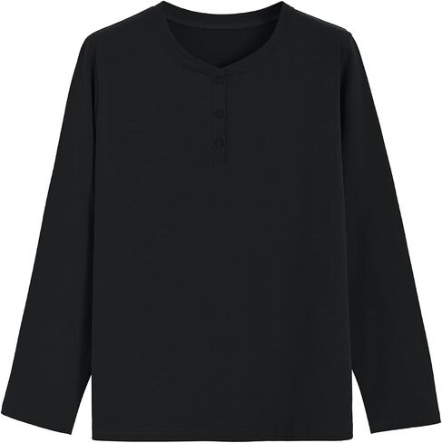 Latuza Women's Petite Pajama Set Petite Length Henley Shirt Flannel Pants in Saudi Arabia