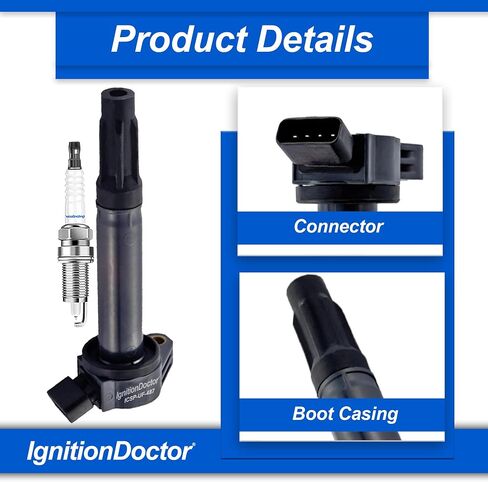 مجموعة من 4 سدادات شرارة Iridium وحزمة ملف الإشعال UF596 متوافقة مع Toyota Corolla 2009-2018 Prius Matrix V ، Lexus CT200H 2011-2017 ، Scion XD & Pontiac Vibe 1.8L L4 UF619 in Saudi Arabia