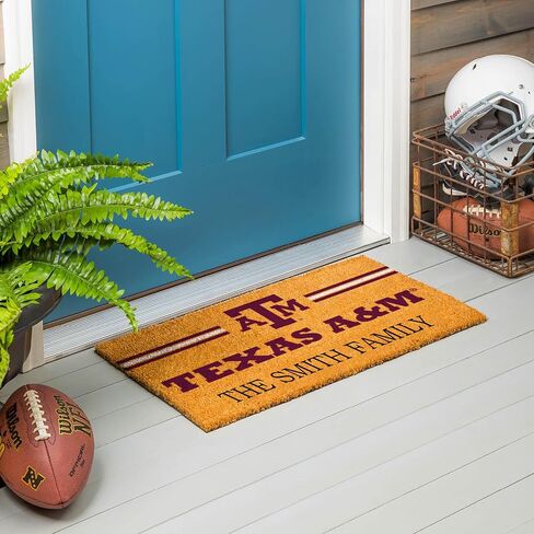Team Sports America NCAA Texas A&M Coir Doormat 36"x24", Official Full Color Team Logo, Extra Large Front Door Mat, Outdoor Indoor Entrance Rug, Non-Slip Welcome Mat for Porch Patio in Saudi Arabia