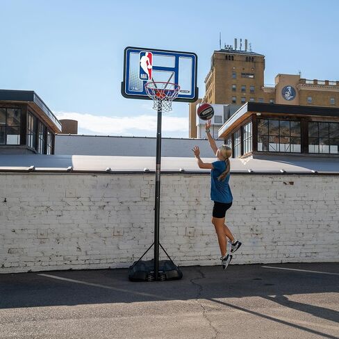 طوق كرة السلة المحمول Lifetime NBA League Edition، ارتفاع قابل للتعديل 7.5-10 قدم، لوحة خلفية مقاومة للكسر 44 بوصة، قاعدة بعجلات in Kuwait