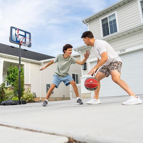 طوق كرة السلة المحمول Lifetime NBA League Edition، ارتفاع قابل للتعديل 7.5-10 قدم، لوحة خلفية مقاومة للكسر 44 بوصة، قاعدة بعجلات in Kuwait