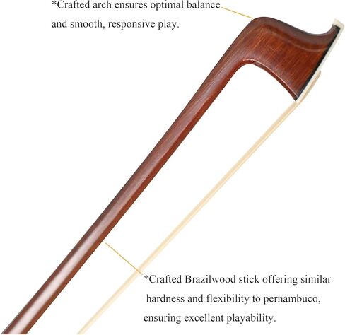 JYR Brazilwood Violin Bow | Handcrafted Well Balanced Violin Bow 4/4 Full Size | Bright tone | Teacher Recommended Brazilwood Bows for Daily Practice in Saudi Arabia