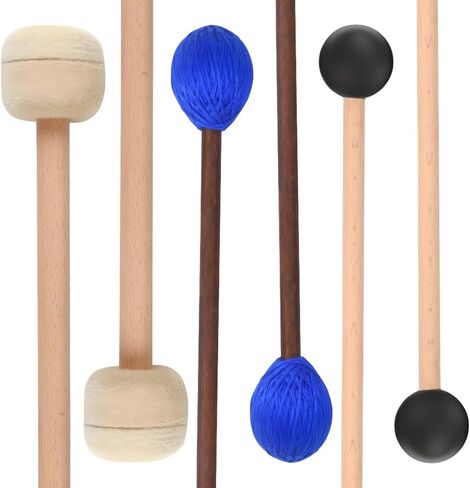 6-Piece Percussion Mallet Set, Wooden Handled Mallets With Rubber And Wool Heads, Ideal For Xylophone And Marimba in Saudi Arabia