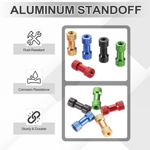 MECCANIXITY 12 Pcs M3 x 20mm Knurled Aluminum Standoff Double-Head Spacer Column for FPV Drone RC Airplane Racing Car Simracing, Silver Tone in Kuwait