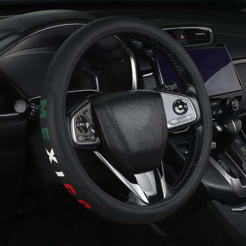 Premium Leather Steering Wheel Cover Compatible with Mountain Range Mountain Mountains Climbing Hiking Explore Adventure,Non-Slip, Breathable 15-16.5 inch in Kuwait