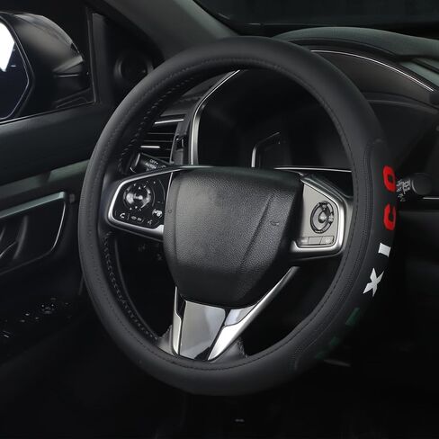 Premium Leather Steering Wheel Cover Compatible with Mountain Range Mountain Mountains Climbing Hiking Explore Adventure,Non-Slip, Breathable 15-16.5 inch in Kuwait