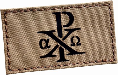 Chi Rho Christogram Symbol Jesus Christ (Black on IR) Compatible with Velcro, Morale Laser-Cut Patches for Backpacks, Patches for Caps, Plate-Carrier Patches in Saudi Arabia