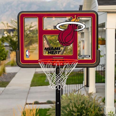 طوق كرة السلة المحمول Lifetime NBA League Edition، ارتفاع قابل للتعديل 7.5-10 قدم، لوحة خلفية مقاومة للكسر 44 بوصة، قاعدة بعجلات in Kuwait