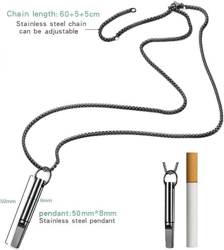 Quit Smoking Necklace, Anxiety Relief Breathing Inhaler with Essential Oil Pad - Aromatherapy Diffuser Pendant for Smokers, Stainless Steel Necklace for Women & Men in Saudi Arabia