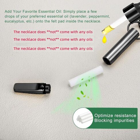 Quit Smoking Necklace, Anxiety Relief Breathing Inhaler with Essential Oil Pad - Aromatherapy Diffuser Pendant for Smokers, Stainless Steel Necklace for Women & Men in Saudi Arabia