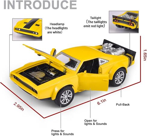 Toy Cars 1/32 Scale Gulf Oil Ford GT Diecast Cars - Light, Sound & Pull Back Function - Zinc Alloy Car Model Gift for Boys & Boyfriends in Saudi Arabia