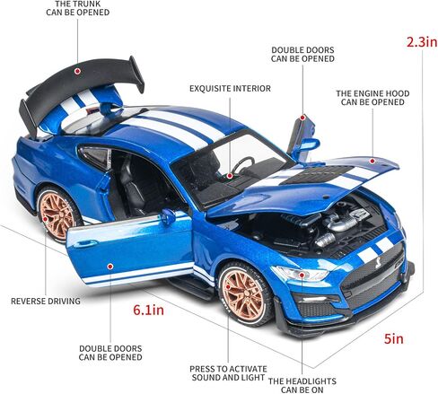 Toy Cars 1/32 Scale Gulf Oil Ford GT Diecast Cars - Light, Sound & Pull Back Function - Zinc Alloy Car Model Gift for Boys & Boyfriends in Saudi Arabia