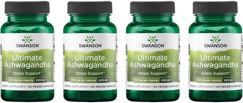 Swanson Ultimate Ashwagandha KSM -66 - المكملات العشبية التي تدعم مستويات الإجهاد الصحية والاسترخاء - الصيغة الطبيعية لتعزيز عقلية هادئة ومريحة - (60 كبسولات الخضار ، 250 ملغ لكل منهما) in Saudi Arabia