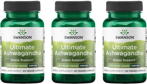 Swanson Ultimate Ashwagandha KSM-66 - Herbal Supplement Supporting Healthy Stress Levels & Relaxation - Natural Formula to Promote a Calm & Relaxed Mindset - (60 Veggie Capsules, 250mg Each) in Saudi Arabia
